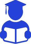 Icon of student with graduation cap